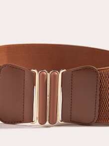 Vestido casual con cinturón y cremallera para mujer, adecuado para el uso diario - Café integral - Ver 2