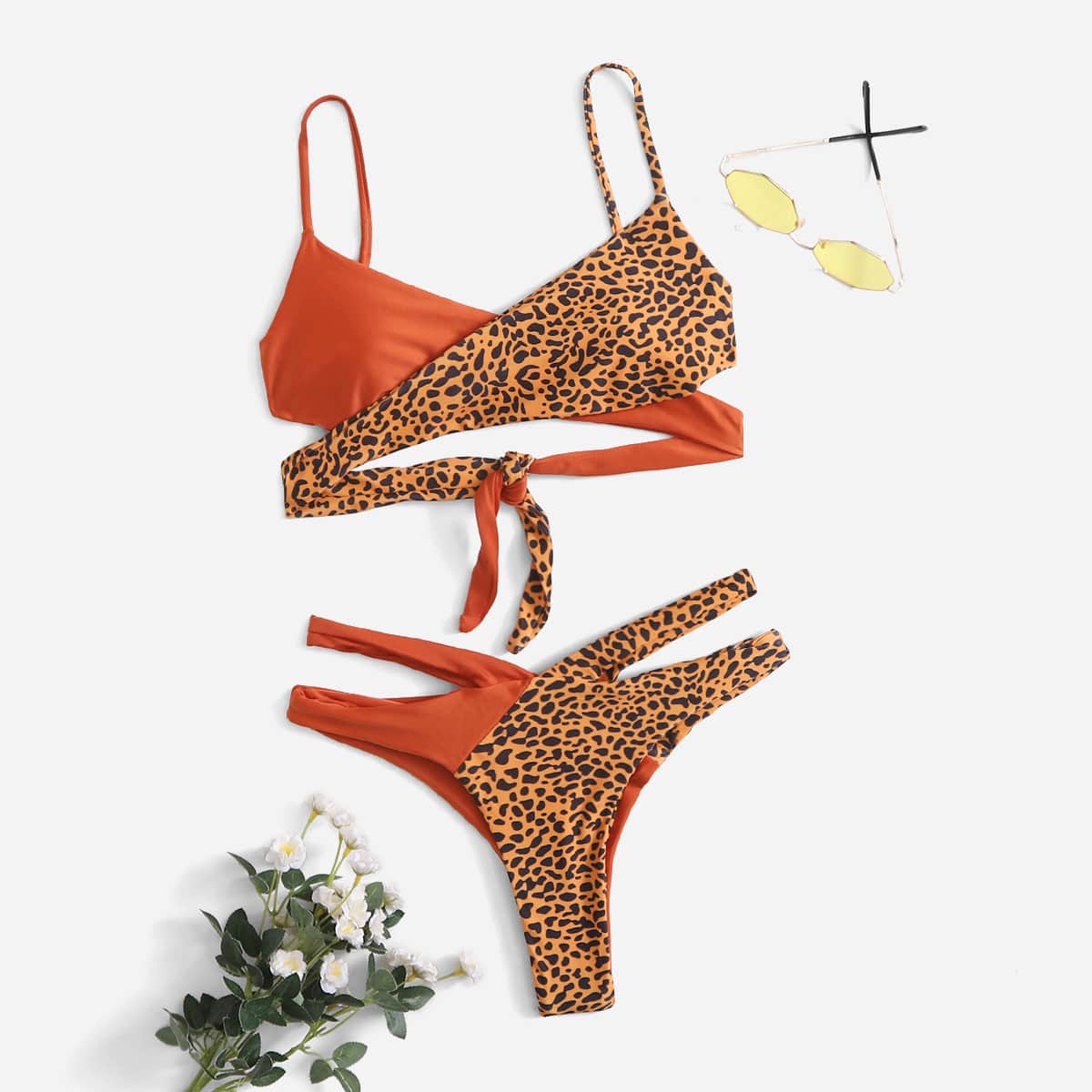 

Two Tone Dalmatian Bikini Swimsuit, Multicolor
