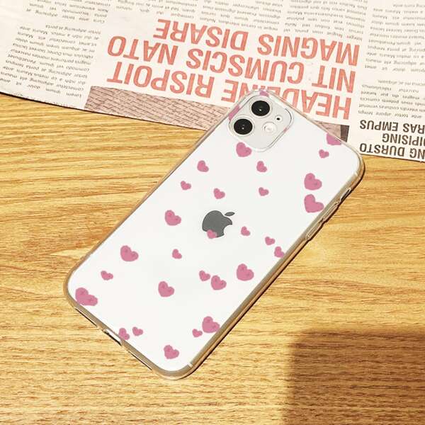

Heart Pattern Phone Case, Baby pink