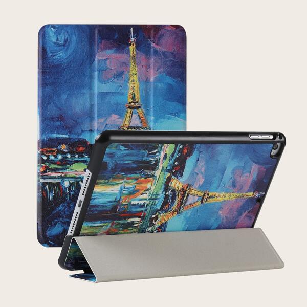 

Eiffel Tower Print Foldable iPad Case, Blue