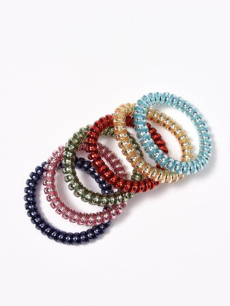 6件装简约柔软不伤发螺旋发带