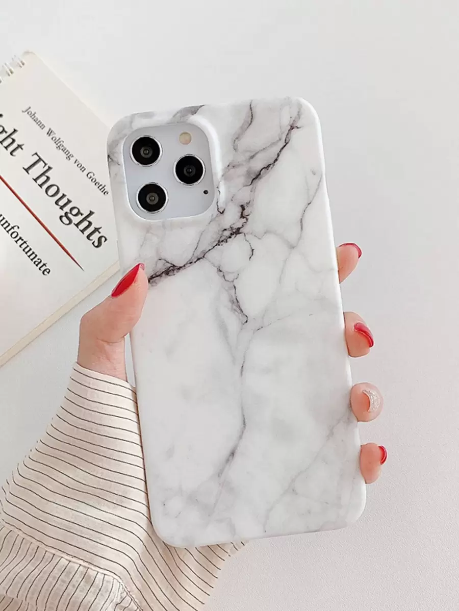 Ốp Điện Thoại Mềm Họa Tiết Đá Cẩm Thạch Imd Thời Trang, Tương Thích Với Iphone 15 Series Và Iphone 14 Pro Max - trắng - Xem 1