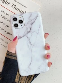 Ốp Điện Thoại Mềm Họa Tiết Đá Cẩm Thạch Imd Thời Trang, Tương Thích Với Iphone 15 Series Và Iphone 14 Pro Max - trắng - Xem 4