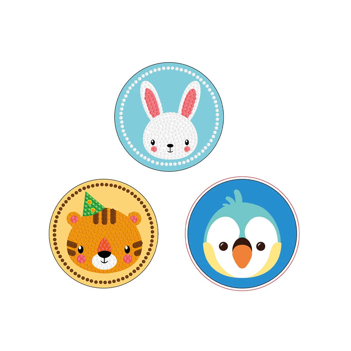 

3pcs Cartoon DIY Diamond Sticker, Multicolor