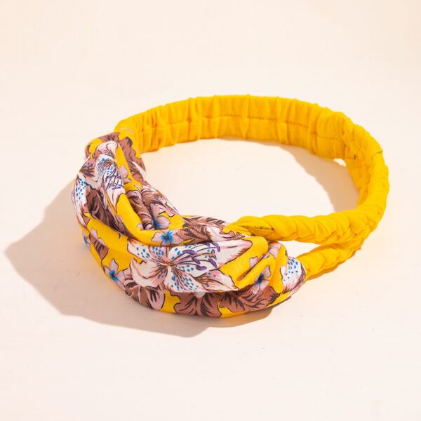 

Flower Print Hair Band, Yellow