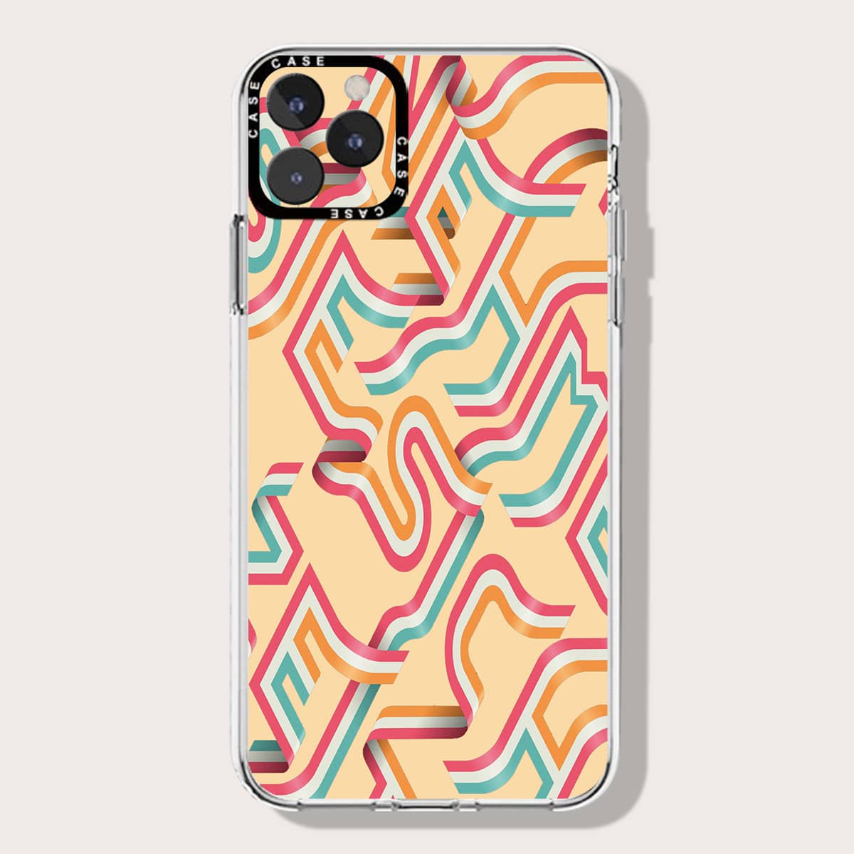 

Line Pattern Phone Case, Yellow