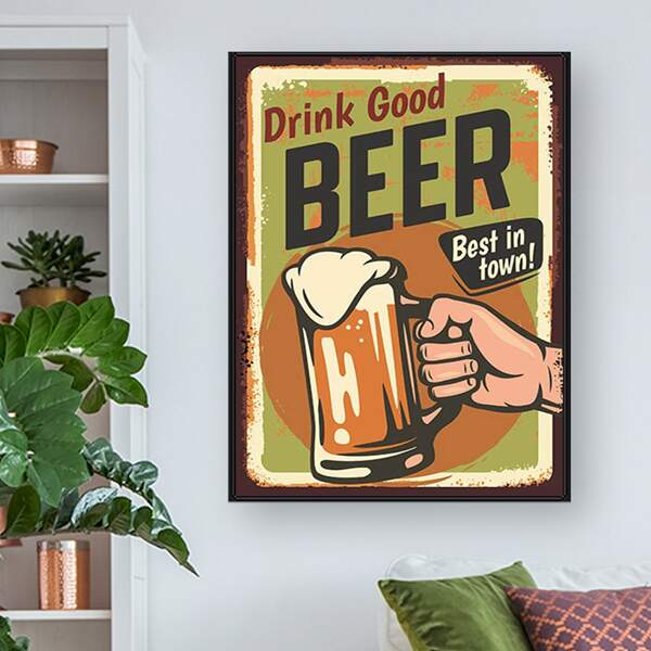 

Beer Slogan Graphic DIY Diamond Unframed Painting, Multicolor