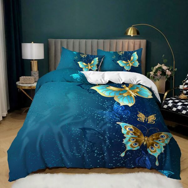 

Butterfly Print Duvet Cover Sets Without Filler, Multicolor