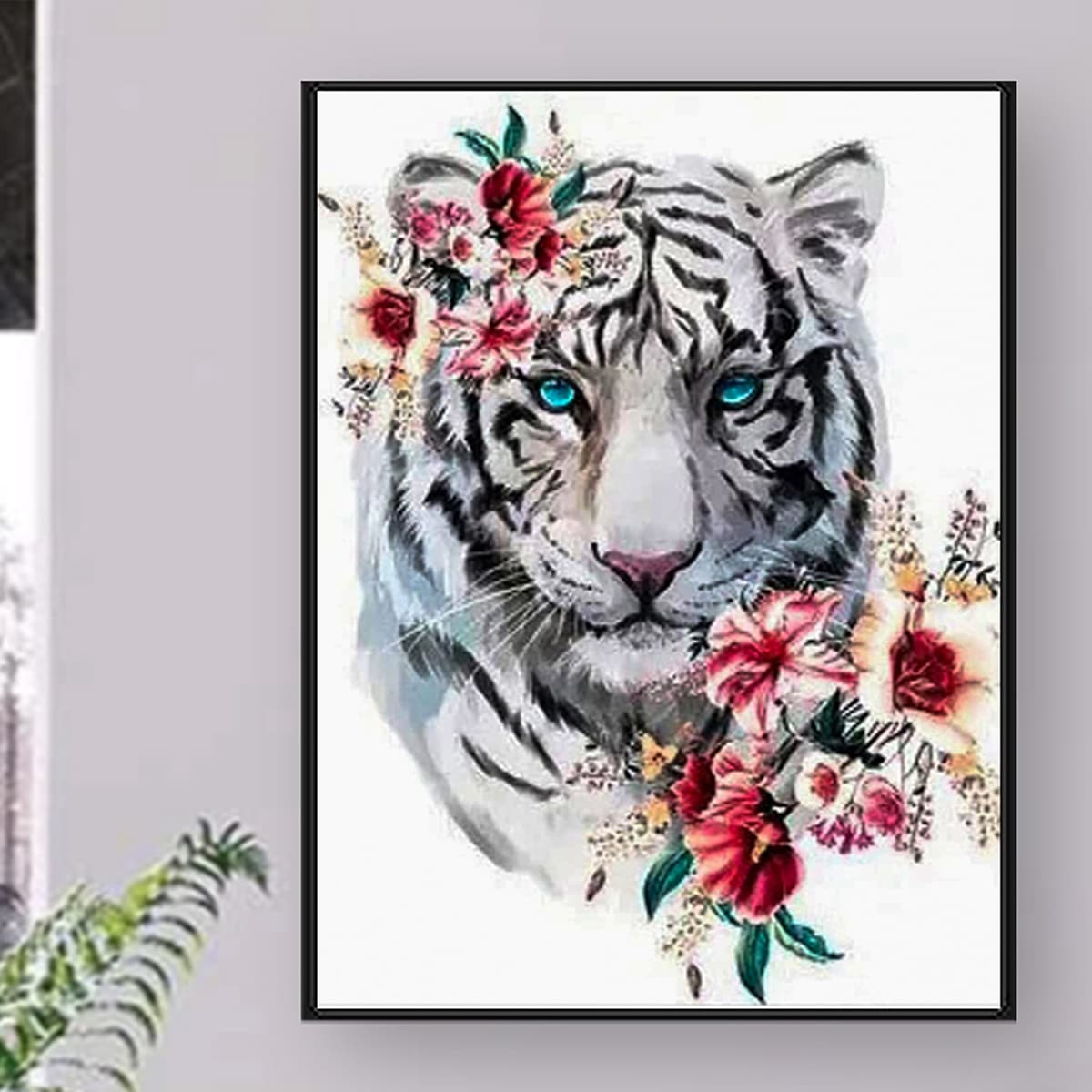 

Tiger Print DIY Diamond Unframed Painting, Multicolor