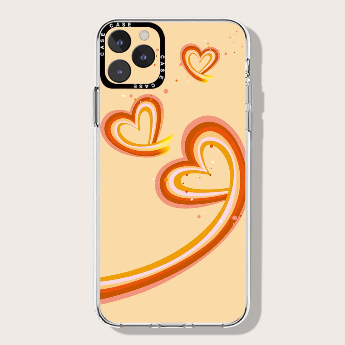 

Heart Pattern Phone Case, Yellow