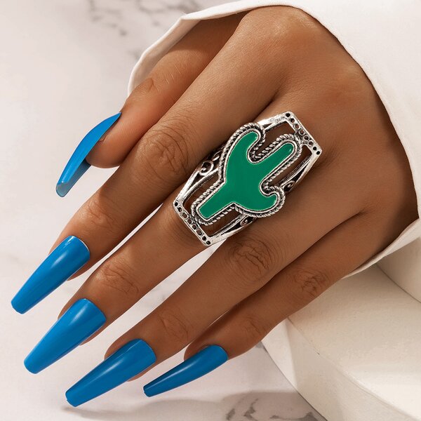 

Cactus Decor Ring, Silver