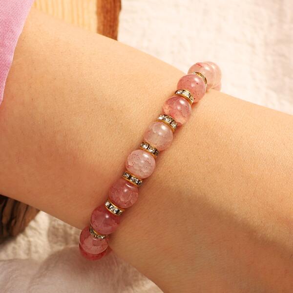 

Crystal Beaded Bracelet, Pink