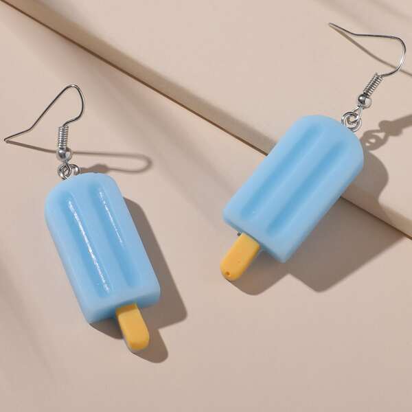 

Popsicle Design Drop Earrings, Blue