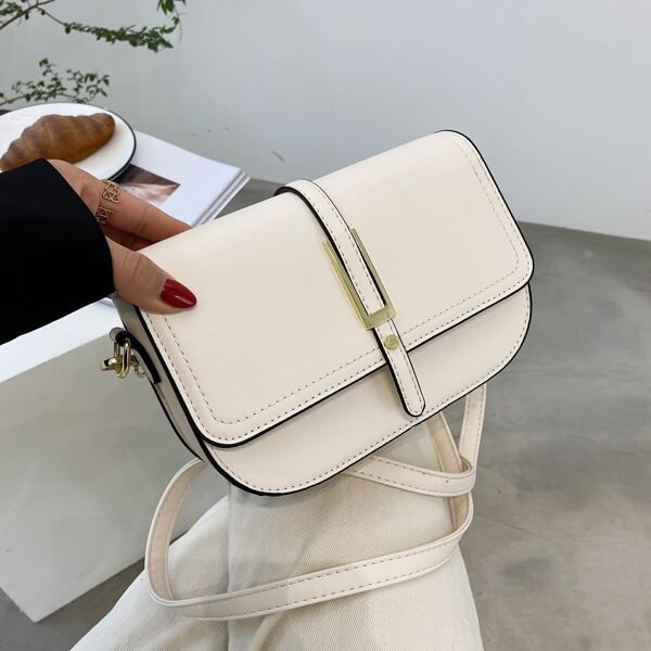 

Minimalist Flap Saddle Bag, White