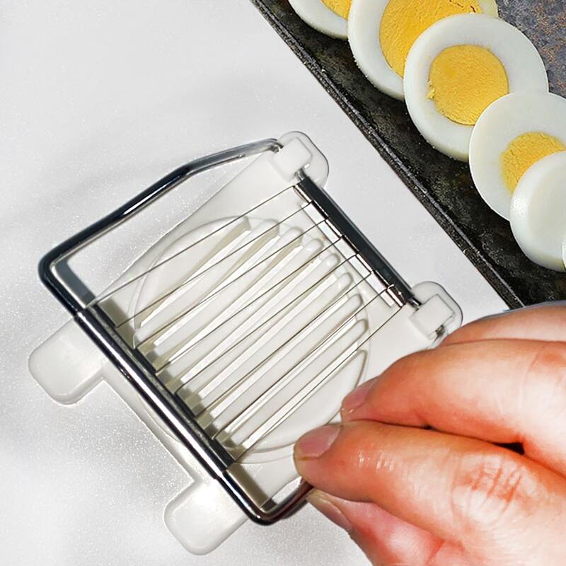 

1pc Stainless Steel Egg Cutter, White