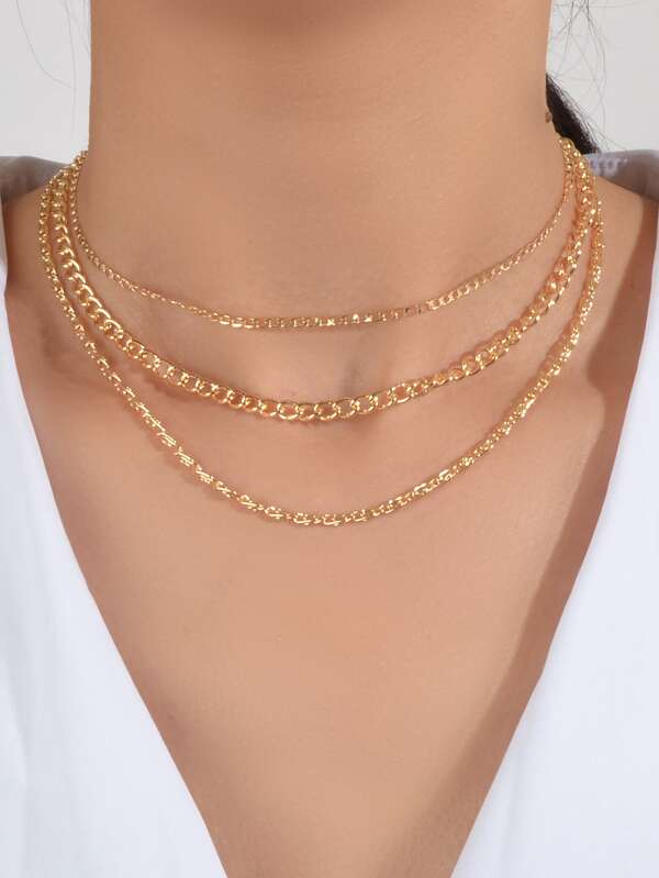 3入組極簡風格項鍊