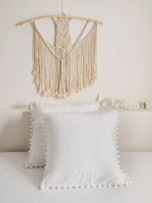 1雙絨球裝飾枕套不附帶枕芯 - 白色 - 查看 2