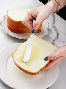 2pcs/set Creative Silver Stainless Steel Butter Knife Set For Home Kitchen, Ideal For Spreading Cheese, Butter, Jam, Cream And More