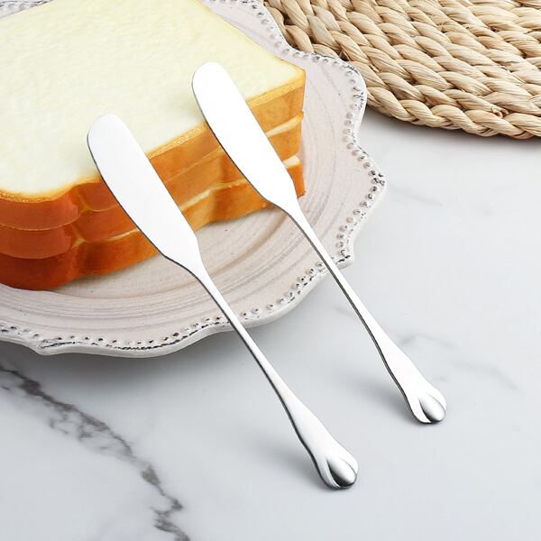 

2pcs Stainless Steel Jam Spatula, Silver