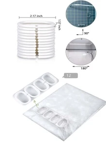 Rèm tắm trong suốt có hoa văn hình học - Trong sáng - Xem 4