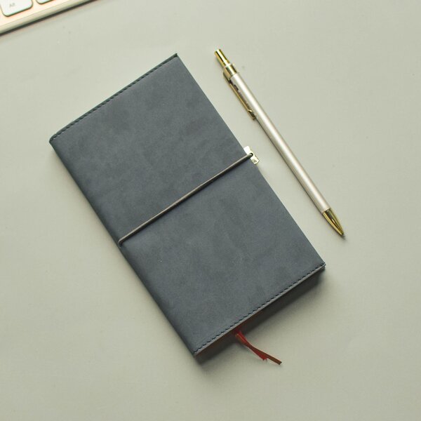 

1pc Plain Cover Notebook, Dark grey