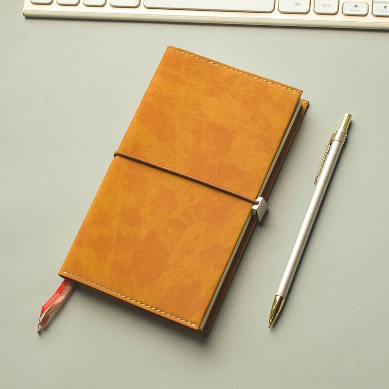 

1pc Plain Cover Notebook, Orange