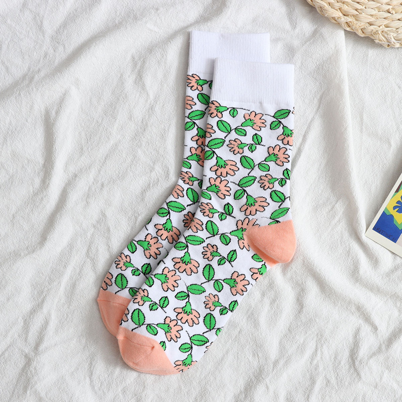 

Floral Pattern Crew Socks, Multicolor