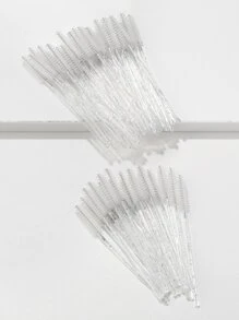 50pcs Disposable Eyelash Curler + Crystal Handle Eyelash Brush & Comb Eyelash Extension Makeup Tool, Eyebrow Brush, Eyeshadow Brush, Brush,Giveaways - Clear - View 1