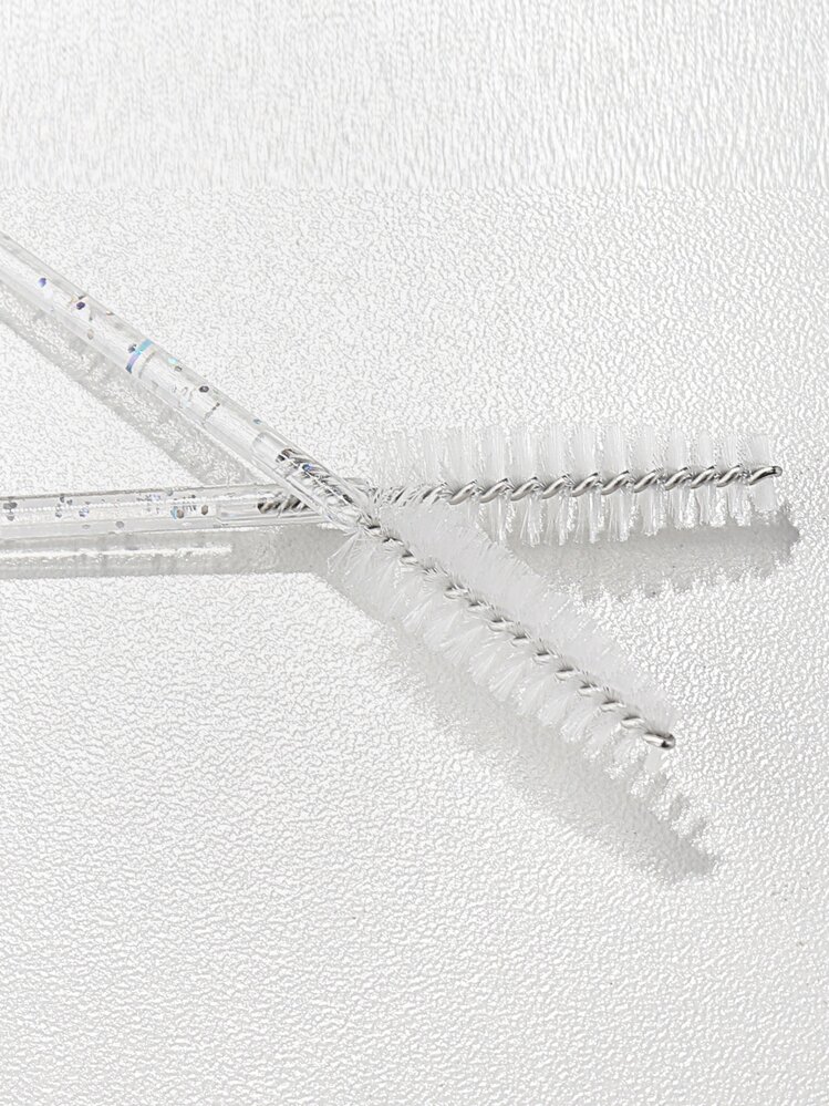 50pcs Disposable Eyelash Curler + Crystal Handle Eyelash Brush & Comb Eyelash Extension Makeup Tool, Eyebrow Brush, Eyeshadow Brush, Brush,Giveaways - Clear - View 3