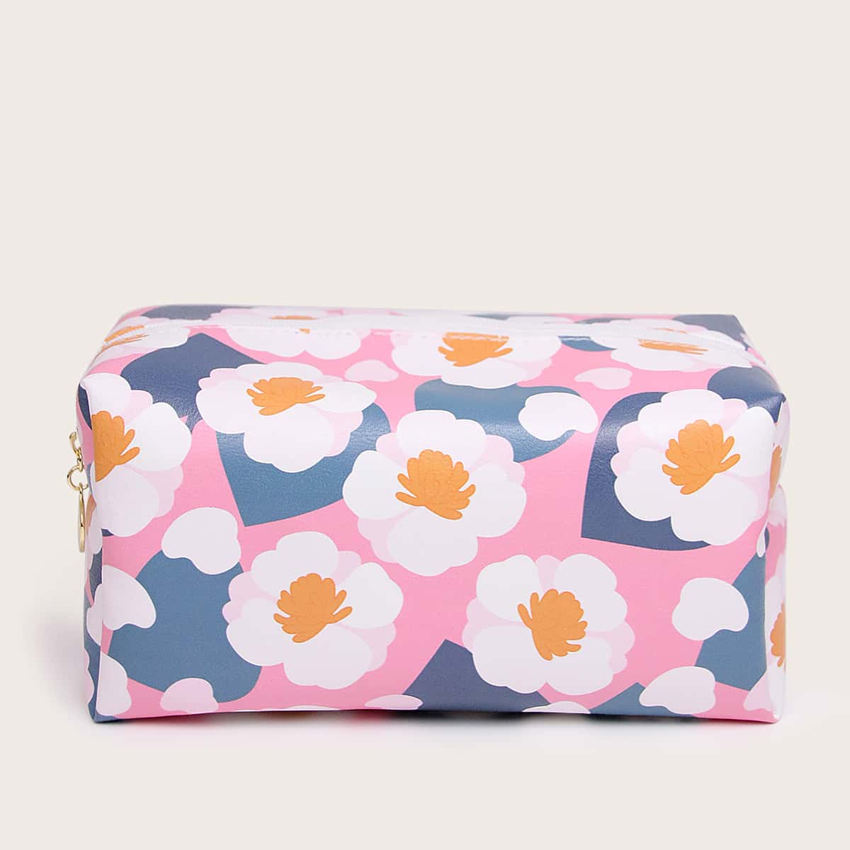 

Flower Painted Square Makeup Bag, Multicolor