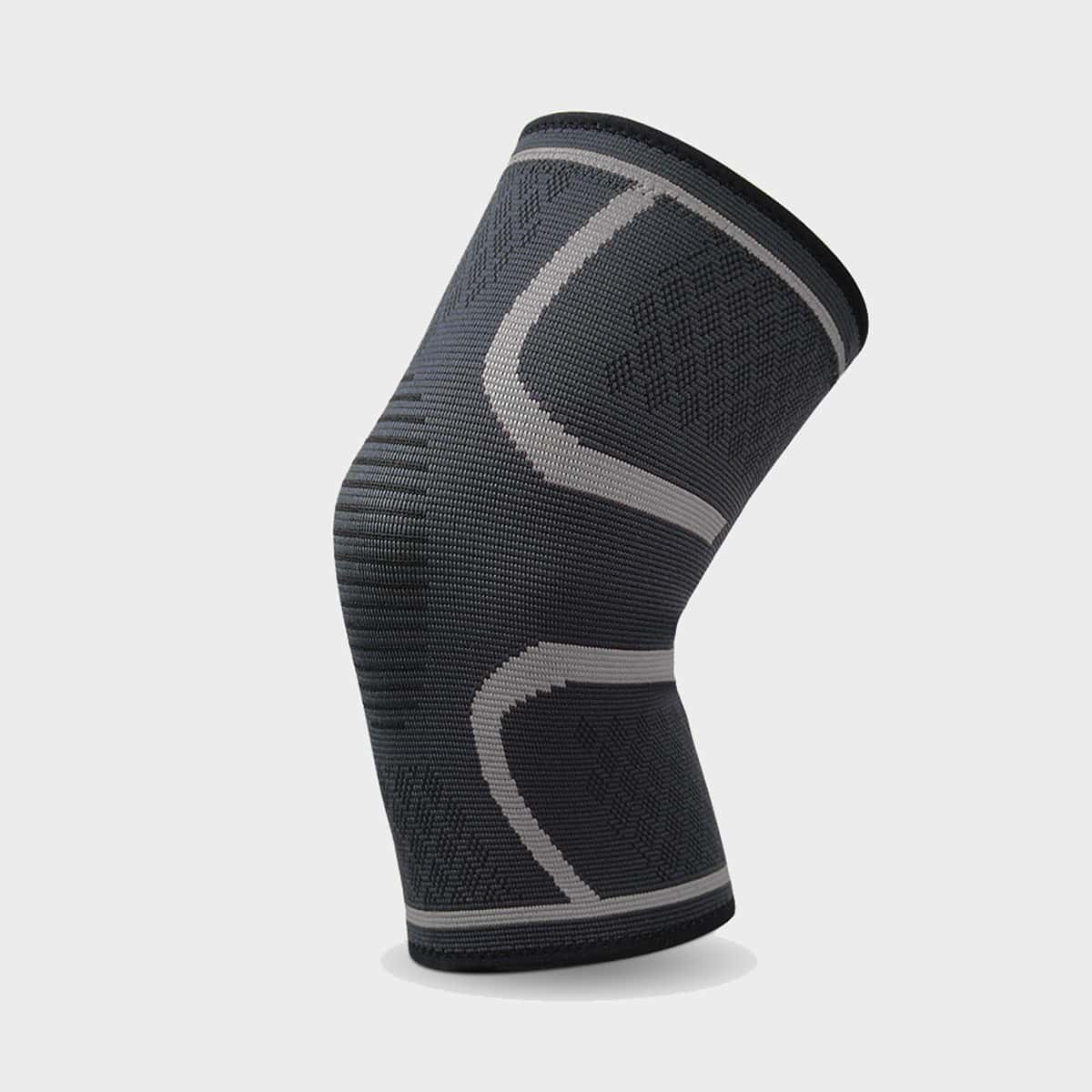 

1pc Striped Sports Knee Pad, Grey