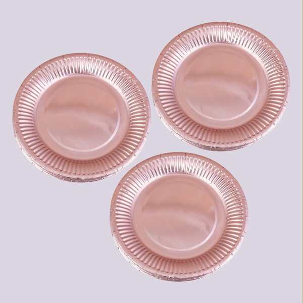 

10pcs 7 Inch Disposable Plate, Rose gold