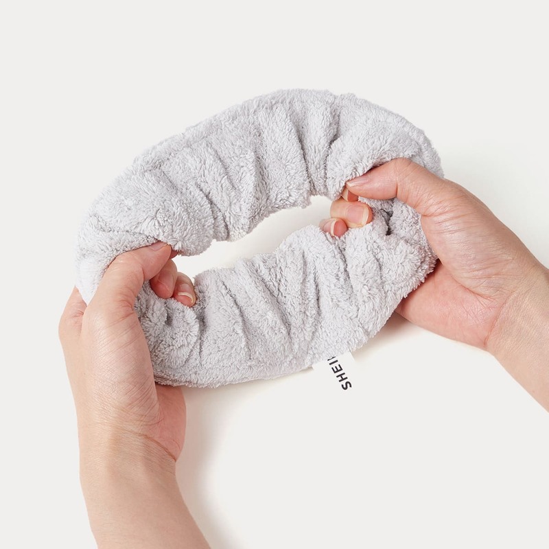 

BASIC LIVING Microfiber Workout Hair Drying Towel Scrunchie Coral Fleece-Galaxy Ash, Light grey