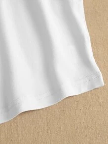 大碼標語和心形印花背心上衣 - 白色 - 查看 3