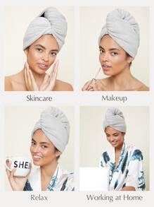 SHEIN Basic living BASIC LIVING Snel drogende microvezel handdoek voor droog haar (Galaxy Ash) Kerstmis als cadeau voor de feestdagen, huis, badkamerdecoratie
