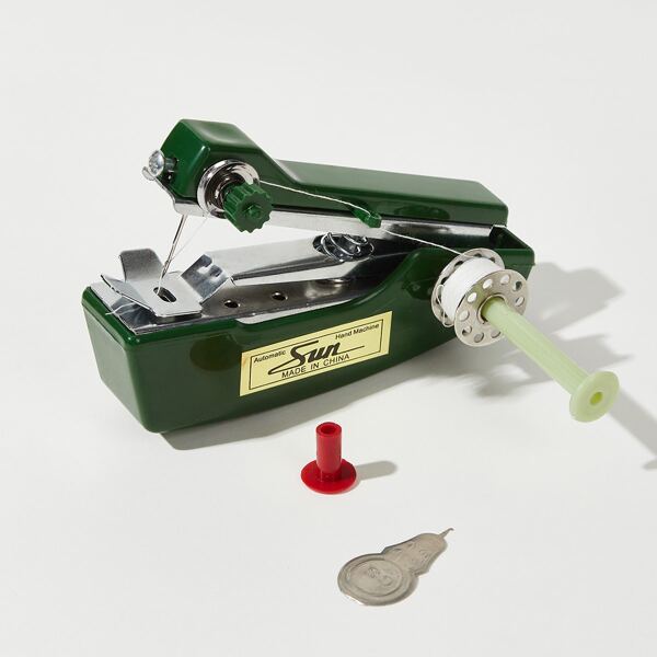 

1pc Mini Handheld Sewing Machine, Army green