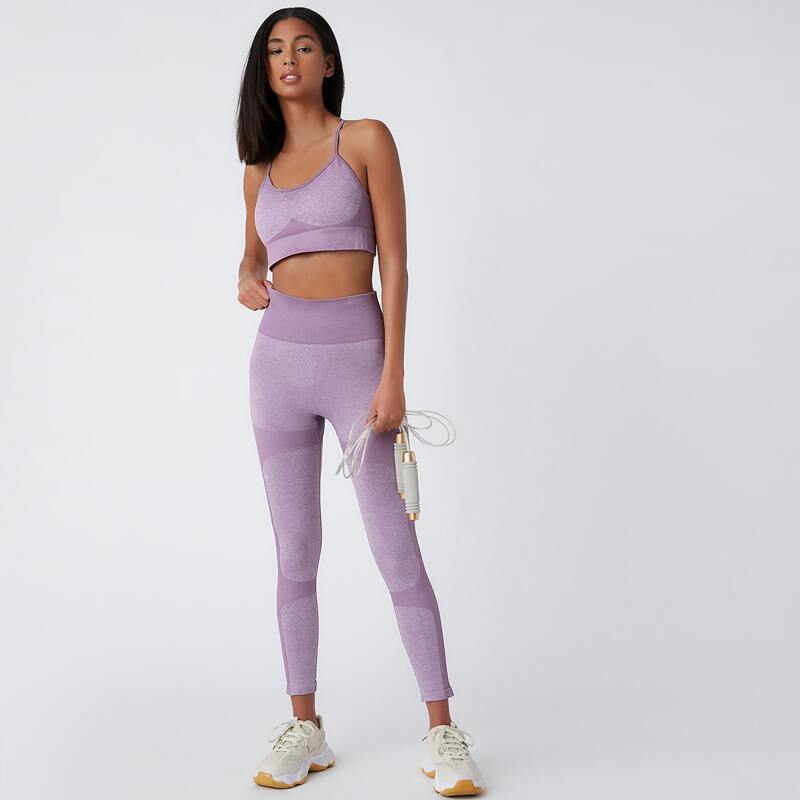 

Crisscross Backless Sports Set, Lilac purple
