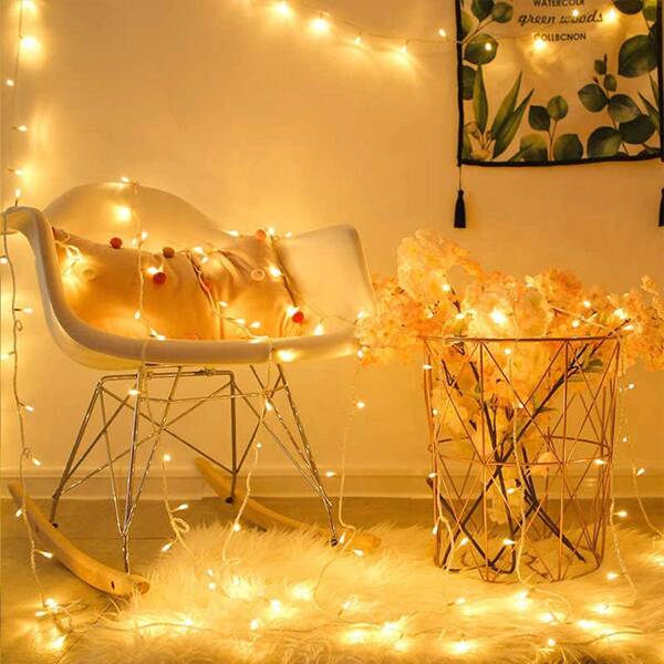 

1pc String Light With 40pcs Bulb, Yellow