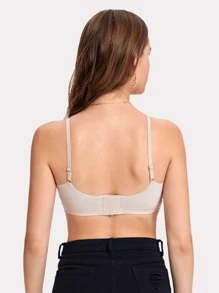 Sujetador microfibra unicolor inconsútil con estiramiento alto - Albaricoque - Ver 2