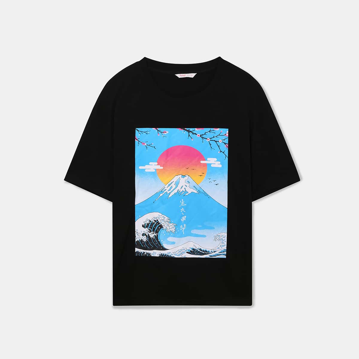

Mountain Graphic Oversized Tee, Black