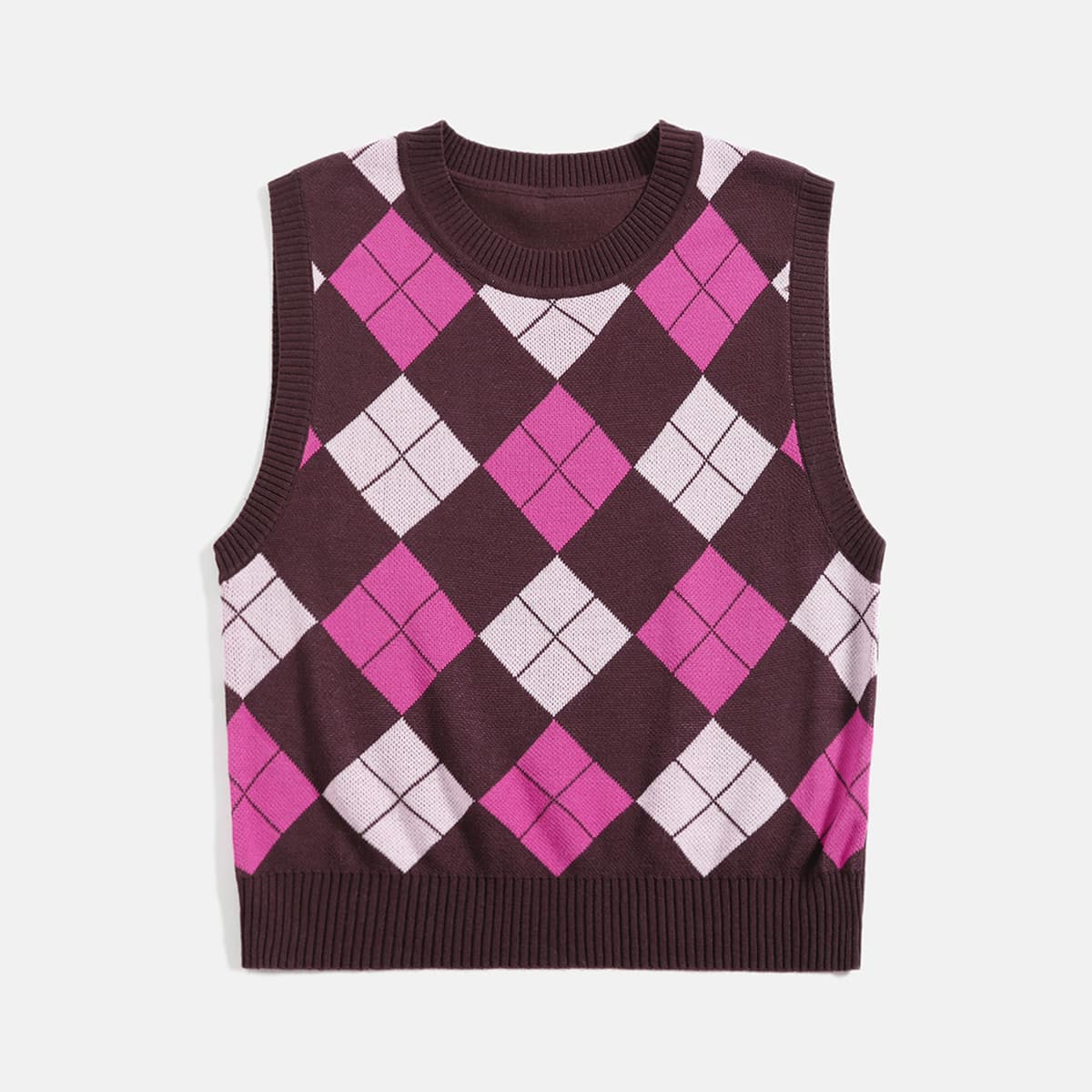 

Argyle Pattern Sweater Vest, Multicolor