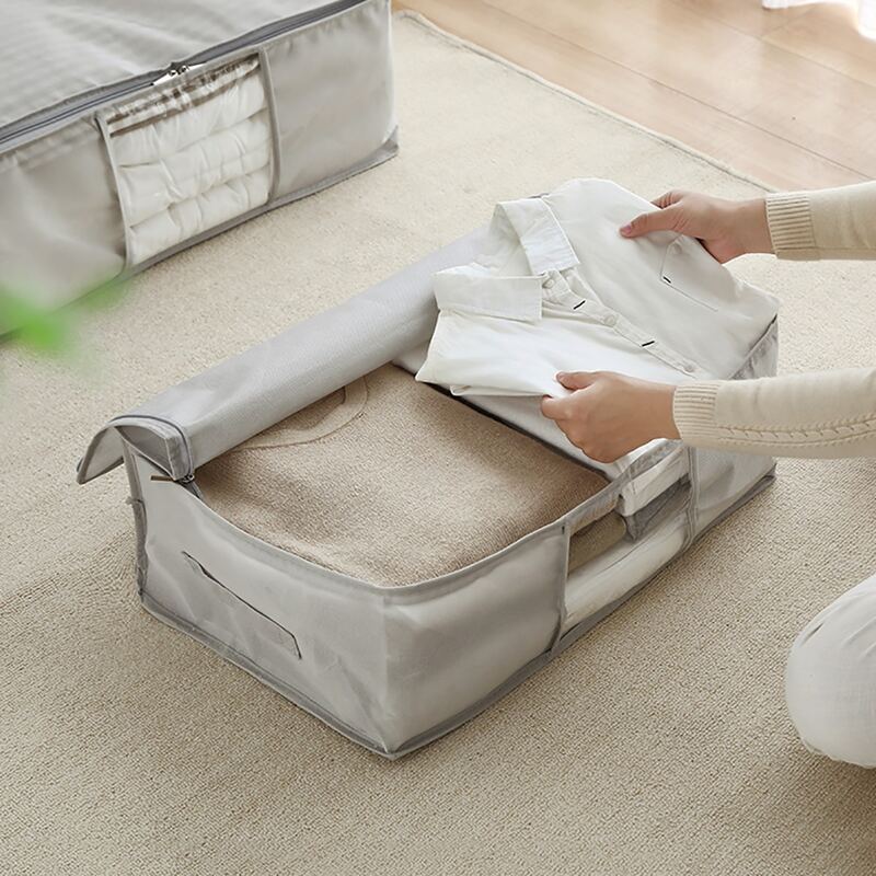 

1pc Plain Clothes Storage Bag, Light grey