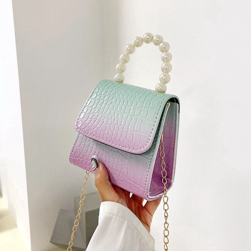 

Mini Ombre Chain Strap Bag, Green