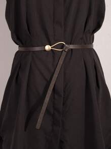 Thắt lưng Skinny tối giản - Cà phê nâu - Xem 1