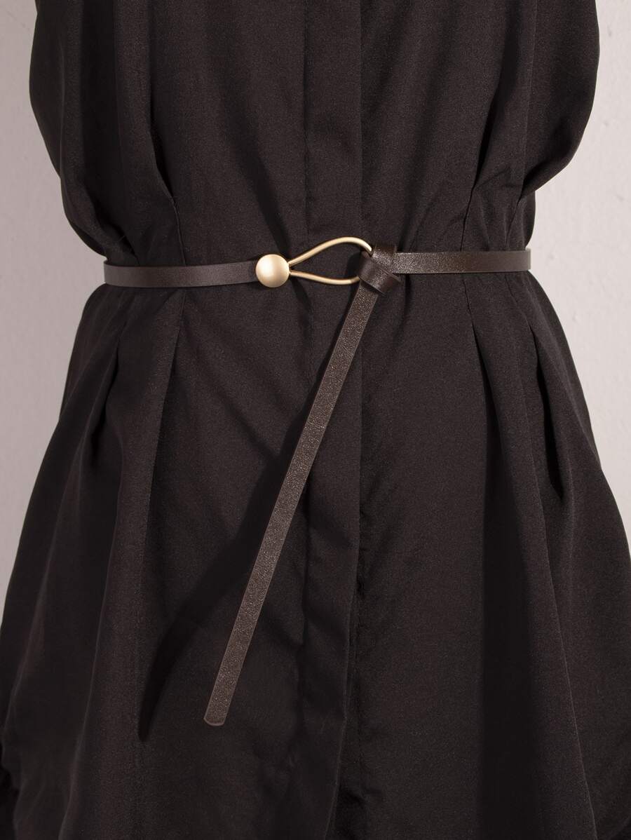 Thắt lưng Skinny tối giản - Cà phê nâu - Xem 1