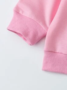 SHEIN Young Girl Letter Graphic Pullover - Baby Pink - View 4