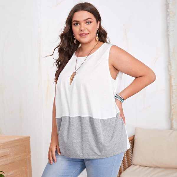 

Plus Color Block Tank Top, Multicolor