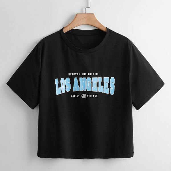 

Plus Letter Graphic Tee, Black