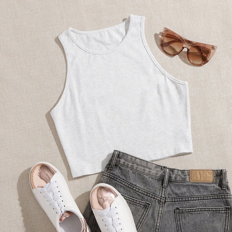 

Solid Sports Tank Top, Grey