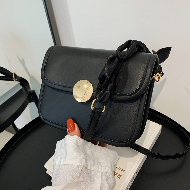 

Metal Lock Crossbody Bag, Black